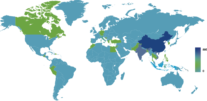 World Map Diagram of 2021 Metrics relating to factories and audits